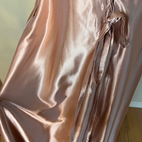 Satin Pink Dress With Corset Back - Picture 9 of 11